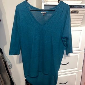 Express teal 3/4 sleeve sweater